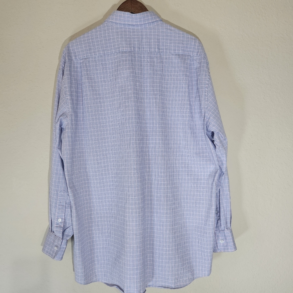 Tommy Hilfiger Dress Shirt Mens XL Pink Blue Regular Fit Stretch Office Career - Picture 2 of 7